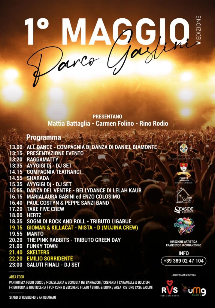 1 Maggio 2023 Parco Gaslini - Programma
