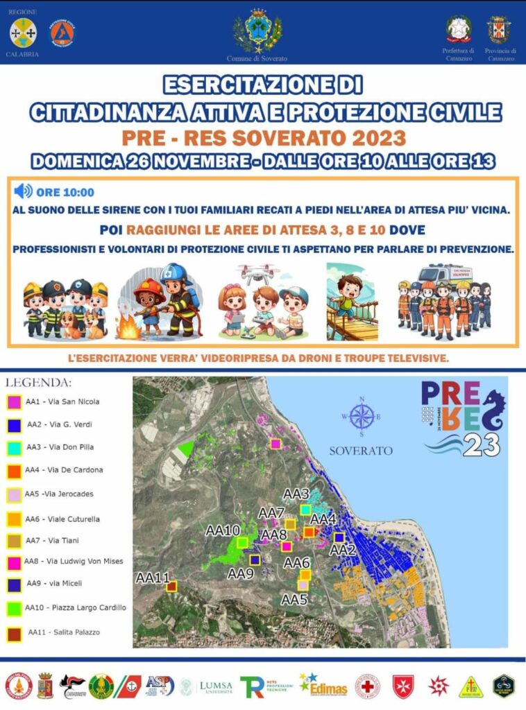 Esercitazione Protezione Civile Soverato 26 Novembre 2023