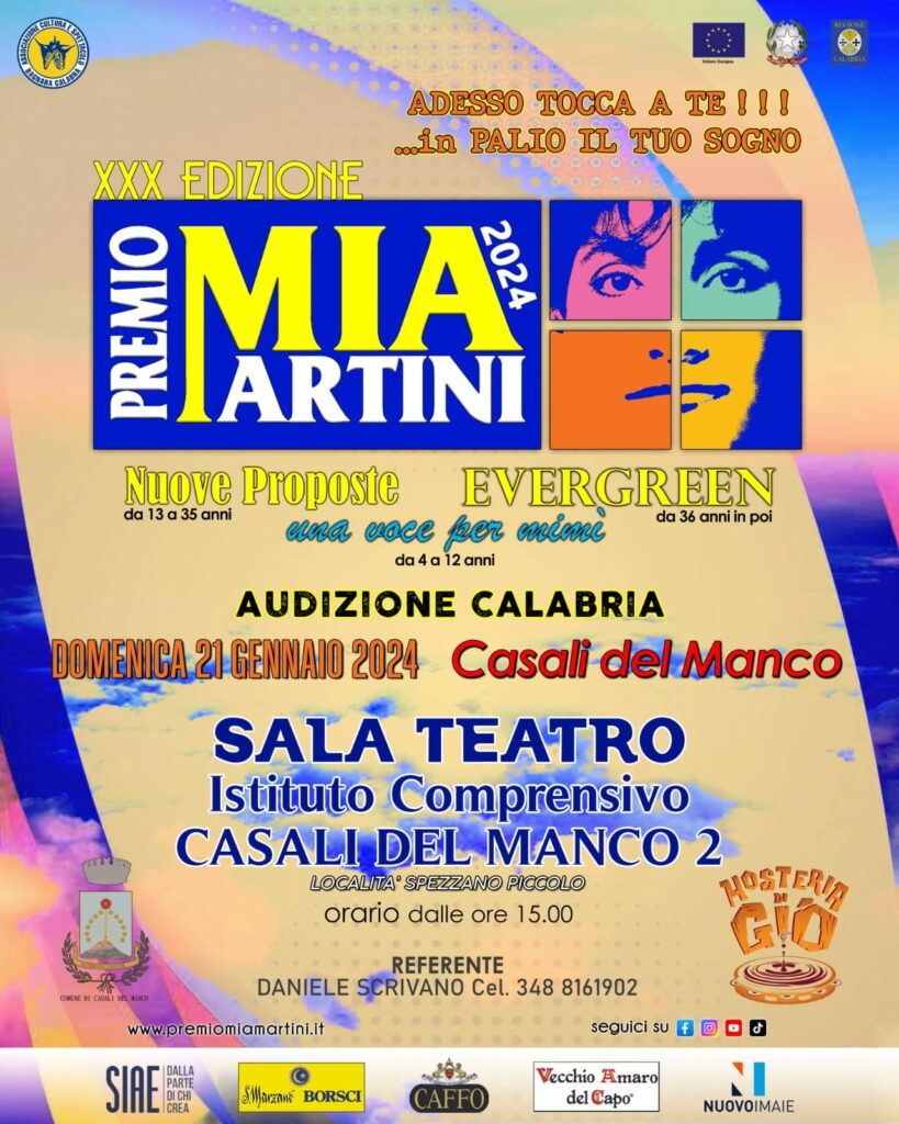 Premio Mia Martini 2024 Casali del Manco locandina