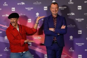 Fiorello e Amadeus (fonte Sanremo News)