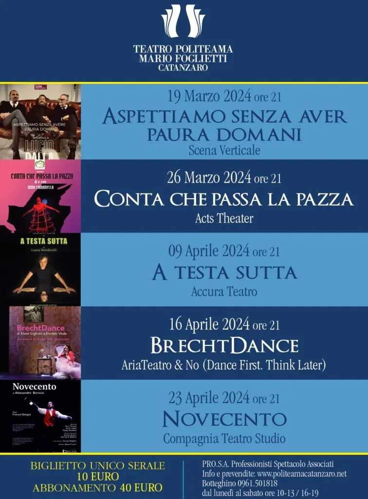Il progetto PRO.S.A. al Teatro Politeama di Catanzaro 2024
