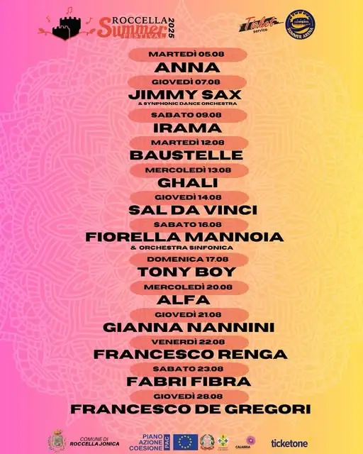 Roccella Summer Festival 2025 programma